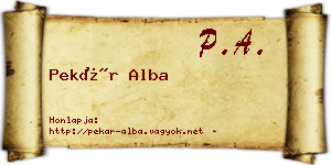 Pekár Alba névjegykártya